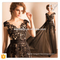 Elegantes reizvolles schwarzes Spitze-Entwurfs-Maxi Kleid Preto Vestido de Noite elegantes Abend-Kleid